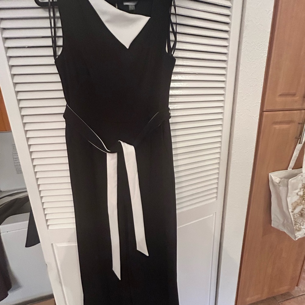 Calvin Klein Black and White new crepe Jumpsuit.